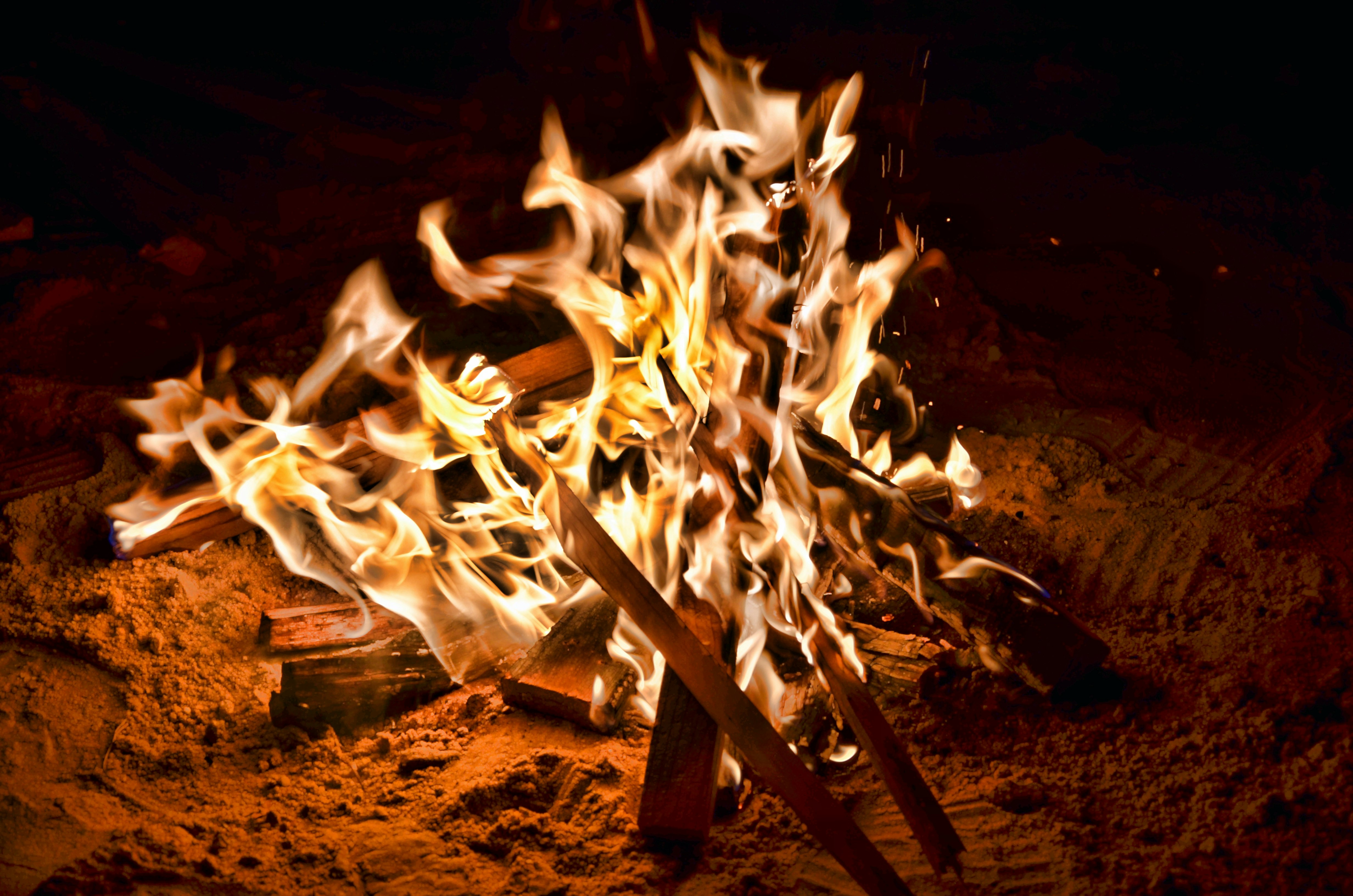 firewood burning